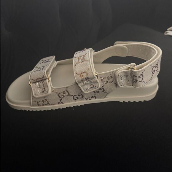 Brand new women’s Gucci Cream Flats Lux Comfort size 11 crystal embellished - Picture 1 of 10